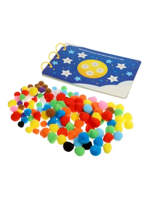 Развивающая книга с бомбошками, 133 липучки Развивающая книга с бомбошками, 133 липучки