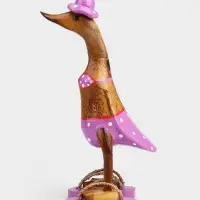 Сувенир &laquo;Утка в лиловом купальнике и сланцах&raquo;, 13&times;9&times;25 см, дерево