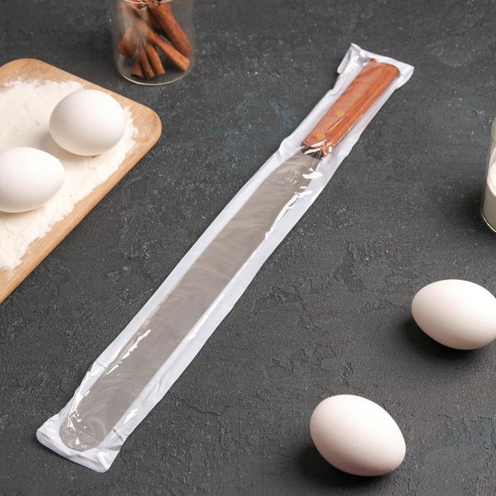 Кондитерская лопатка - палетка, прямая, 43 см, рабочая часть 30 см, цвет коричневый