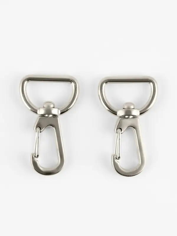 Карабин металлический TEIRA, набор 2 шт., 6.9 г, 4.1&times;2.5 см/20&times;2.5 мм, цвет серебряный