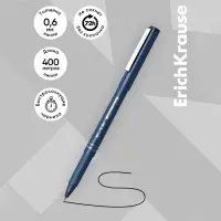 Ручка капиллярная ErichKrause F-15 Stick Classic, узел 0.6 мм, чернила чёрные, длина линии письма 400 метров