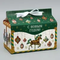 Коробка для сладостей «С Новым годом!», карусель, 10 х 18 х 14 см