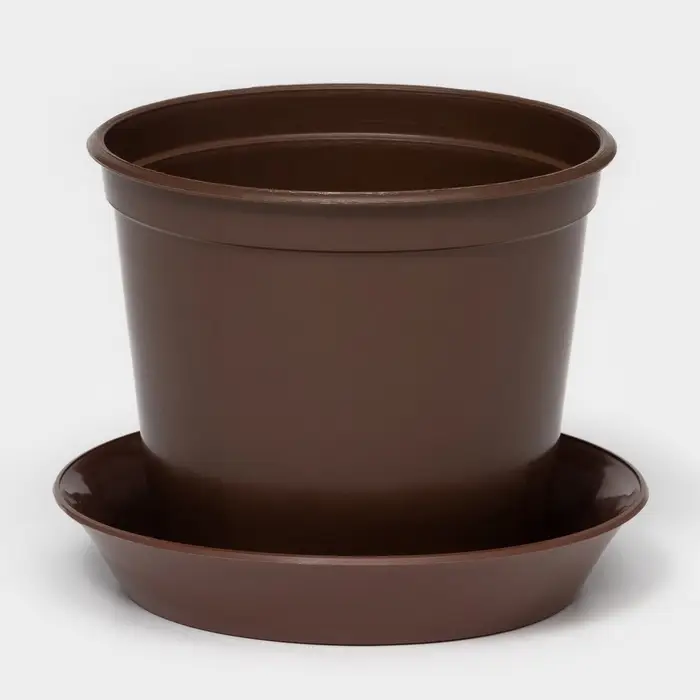 Горшок для цветов с поддоном «Доляна», 800 мл, пластиковый, коричневый, оттенок МИКС Горшок для цветов с поддоном «Доляна», 800 мл, пластиковый, коричневый, оттенок МИКС