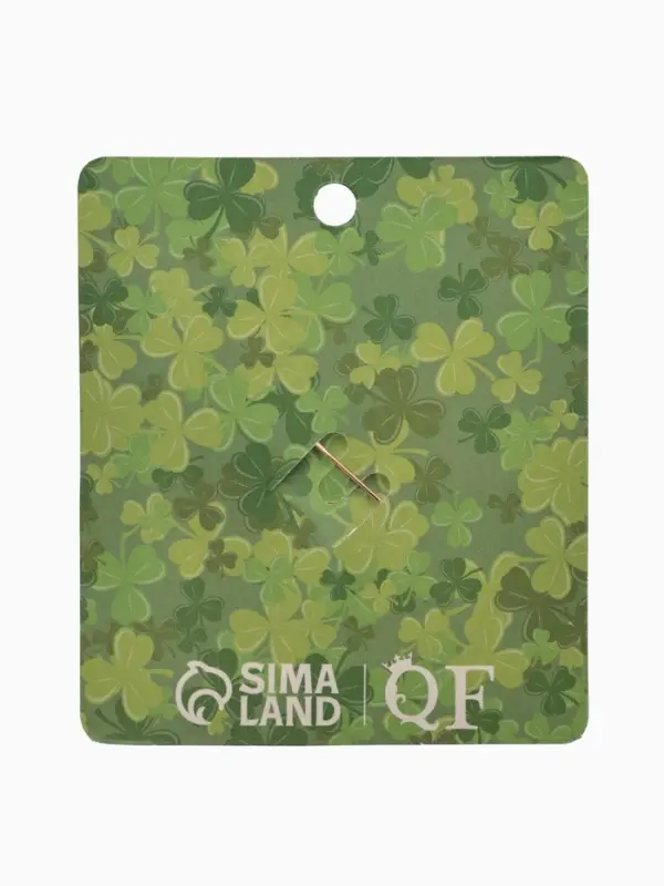 Брошь &laquo;Клевер&raquo;, роскошный, тёмно-зелёная в золоте