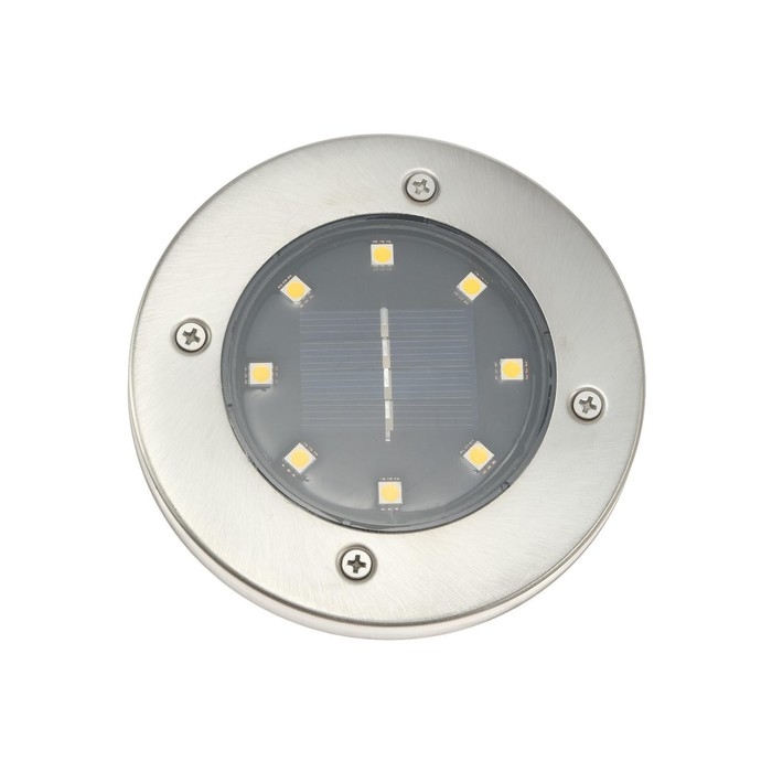 Садовый светильник на солнечной батарее, 11.5 × 13 × 11.5 см, 8 LED, свечение тёплое белое