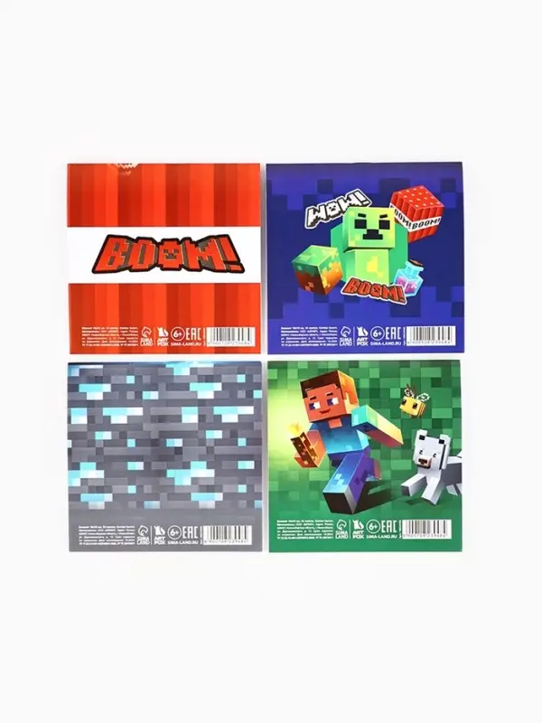 Блокнот 10&times;10 см, 16 л. &laquo;Пиксели&raquo; МИКС