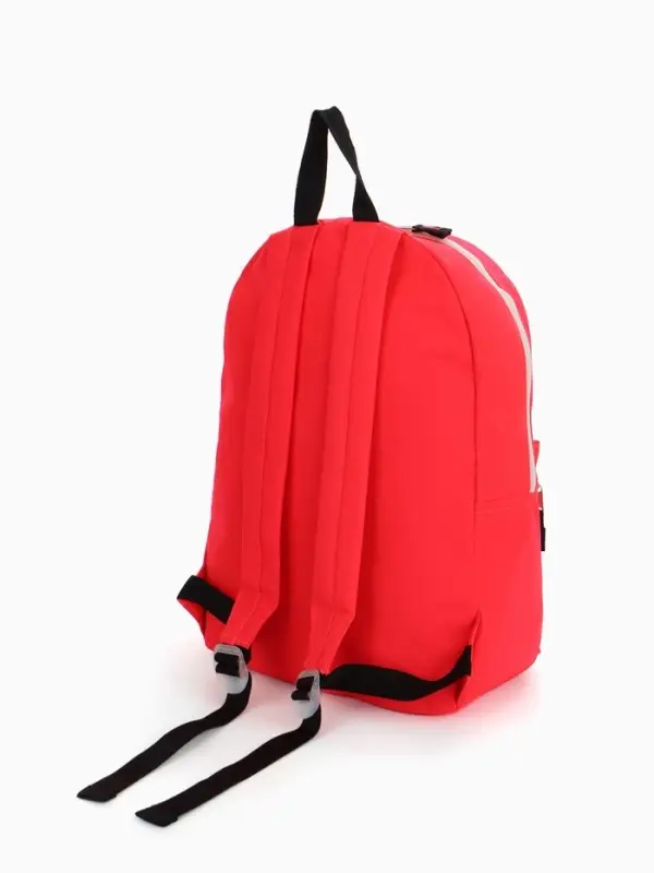 Рюкзак молодёжный на молнии, с карманом, однотонный, 29&times;12&times;39 см, красный