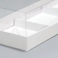 Коробка для муссовых пирожных 3 штуки, 26x8,5x6 Белый