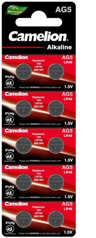 Батарейка Camelion G5/LR754/LR48/393A/193 BL10 Alkaline 1.5V Батарейка Camelion G5/LR754/LR48/393A/193 BL10 Alkaline 1.5V