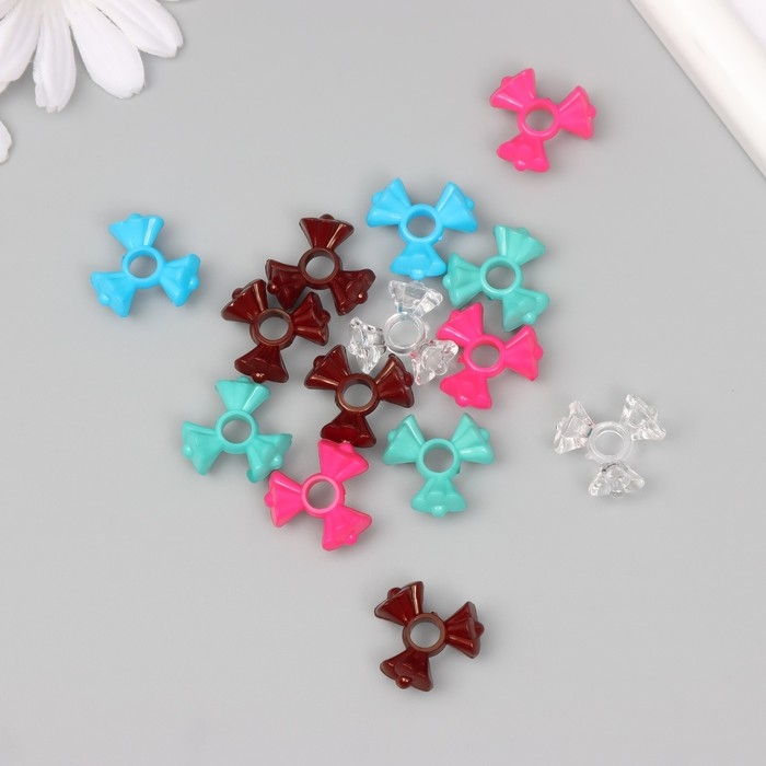 Бусины для творчества пластик Бусины для творчества пластик "Три цветка" МИКС набор 20 гр 1,9х1,9х0,9 см