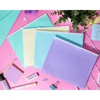 Набор папок-конвертов на ZIP-молнии A5, 180 мкм, Calligrata &laquo;Акварель&raquo;, полупрозрачные, 5 штук, МИКС