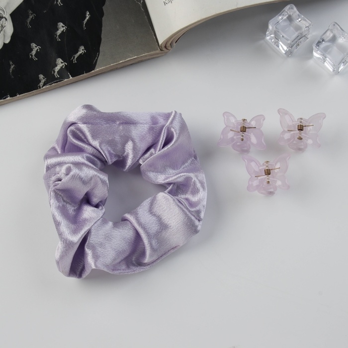 Набор для волос Набор для волос "Джеси" (резинка 7 см, 3 краба 2 см) сиреневый