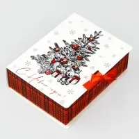 Складная новогодняя коробка-книга &laquo;Уютная классика&raquo;, 16.5&times;12.5&times;5 см