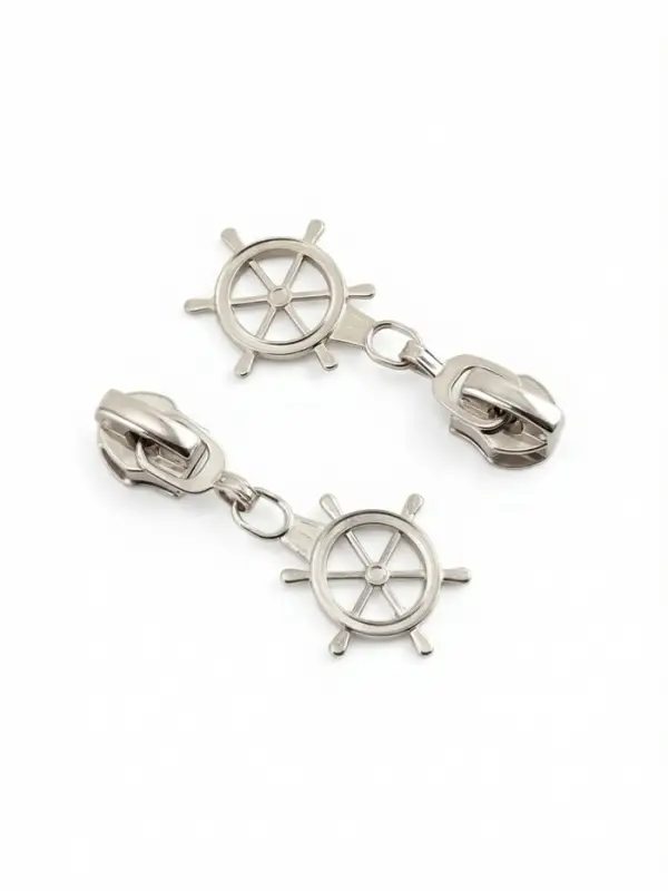 Бегунок для молнии &laquo;Спираль&raquo;, №7, &laquo;Штурвал&raquo;, 10 шт., цвет никель