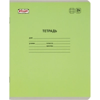 Тетрадь школьная Комус Класс А5 24 л клетка, Зеленый 10 шт./уп