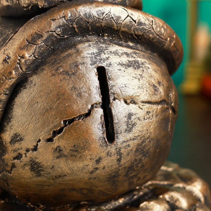 Новый год. Символ 2025. Копилка Новый год. Символ 2025. Копилка "Змея в черепе" 15х15х18см, бронза