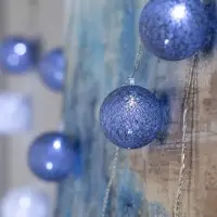 Гирлянда &laquo;Нить&raquo; 5 м с насадками &laquo;Клубки снежные&raquo;, IP20, прозрачная нить, 20 LED, свечение белое, 220 В