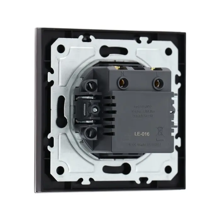 Розетка TOT Matte Glass, 5 В, 2.1 A, разъёмы USB-A + USB-C, стекло, скрытая, чёрная