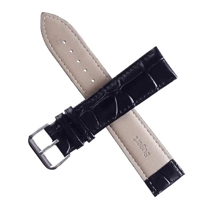 Ремешок для часов &laquo;Соломон&raquo; 20 мм, натуральная кожа, длина 20 см, чёрный с тиснением