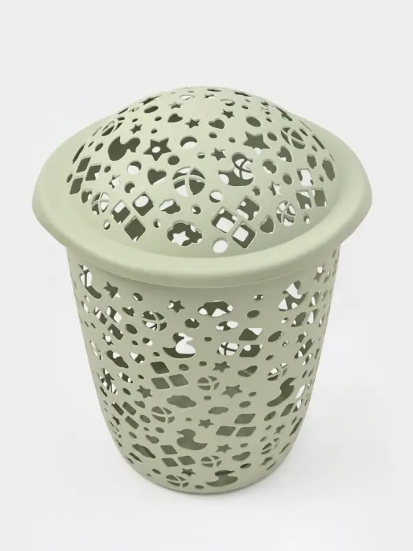 Корзина для белья с крышкой 45л 44х41,5х55,5см"Непоседа", цвет оливковый