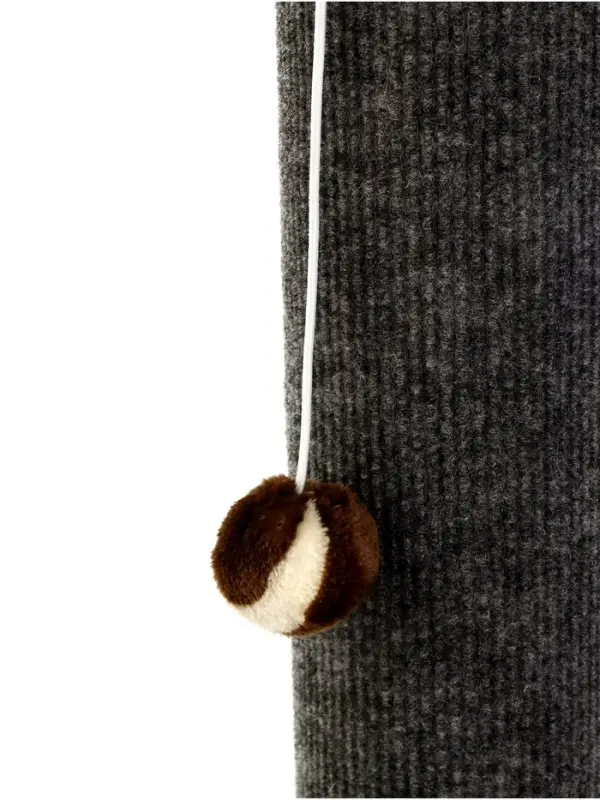 Когтеточка  Когтеточка "Столбик" Lowcost ковролиновая с игрушкой,  35 х 35 х 85 см, микс цветов