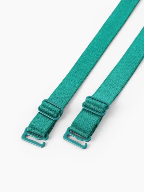 Лямки для бюстгальтера, текстильные, 1.5 см, 37 см, пара, зелёные