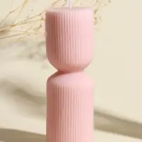 Свеча интерьерная "Греция" нежно-персиковая 6х6х18 см