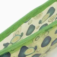 Косметичка-пенал на молнии, с рисунком, зелёная