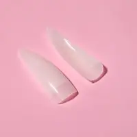 Типсы для наращивания ногтей, 100 шт., форма стилет, короткая контактная зона, в контейнере, молочные