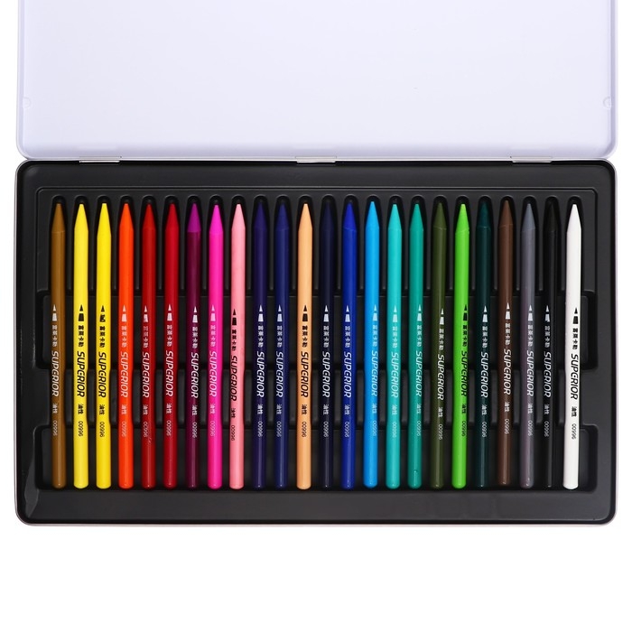 Карандаши цельнографитные, в металлической коробке, 24 цвета Карандаши цельнографитные, в металлической коробке, 24 цвета