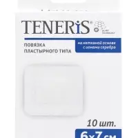 Лейкопластырь бактерицидный с серебром TENERIS, нетканая основа, 6&times;7 см, 1 шт.