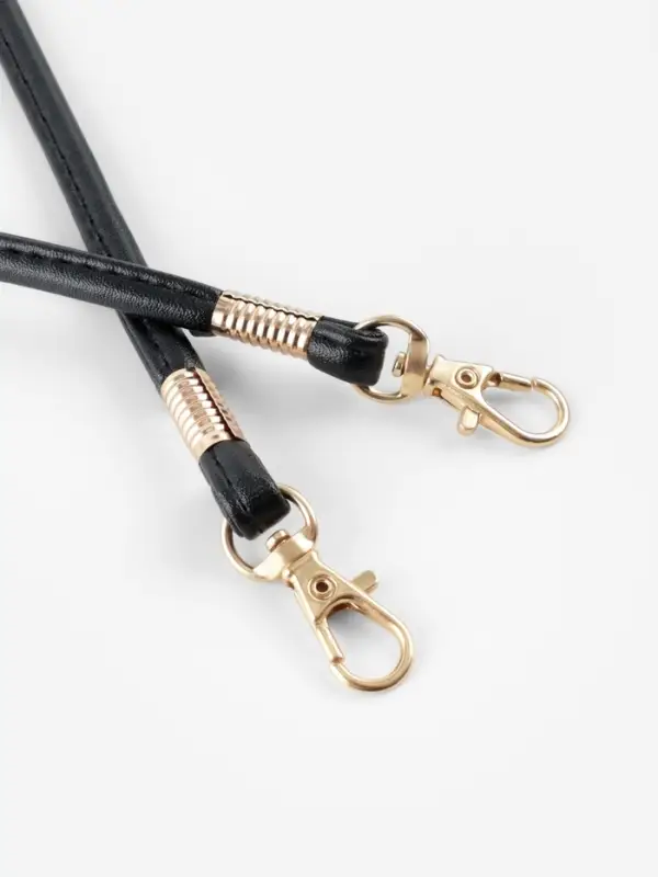 Ручка-шнурок для сумки, с карабинами, 120&times;0.6 см, чёрная