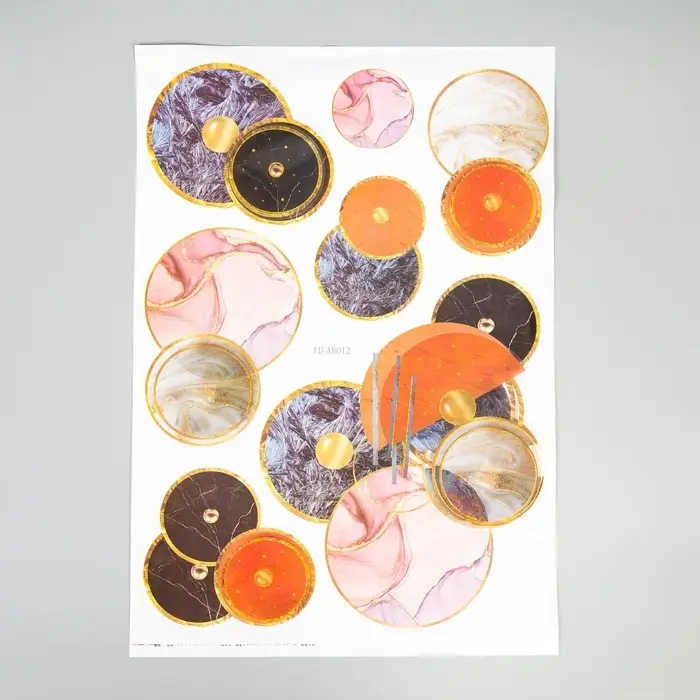 Наклейка пластик интерьерная 3D  Наклейка пластик интерьерная 3D "Абстракция. Мрамор" 52х35 см