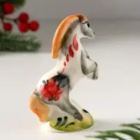 Сувенир Конь на дыбах, 8х5 см, гжель, цвет