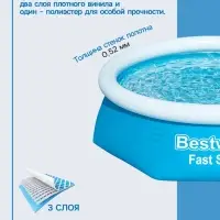 Бассейн надувной Bestway Fast Set 57448/57494, 244&times;61 см, круглый
