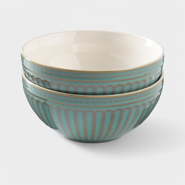 Набор салатников 2 шт Доляна Набор салатников 2 шт Доляна "Винтаж" 15х15х6,5 см, цвет синий