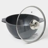 Казан Мечта &laquo;Гранит Star&raquo;, 4 л, литые ручки, антипригарное покрытие, стеклянная крышка, литой алюминий, тёмно-синий