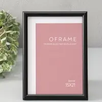 Фоторамка для фото 15х21 см "Oframe", пластик, чёрный, (пластиковый экран)
