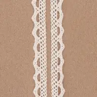 Кружево вязаное, 10 мм, 15&plusmn;1 м, бежевое