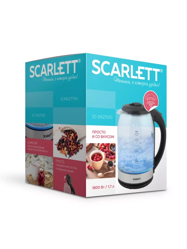Чайник электрический стеклянный с подсветкой 1.7 л Чайник электрический стеклянный с подсветкой 1.7 л