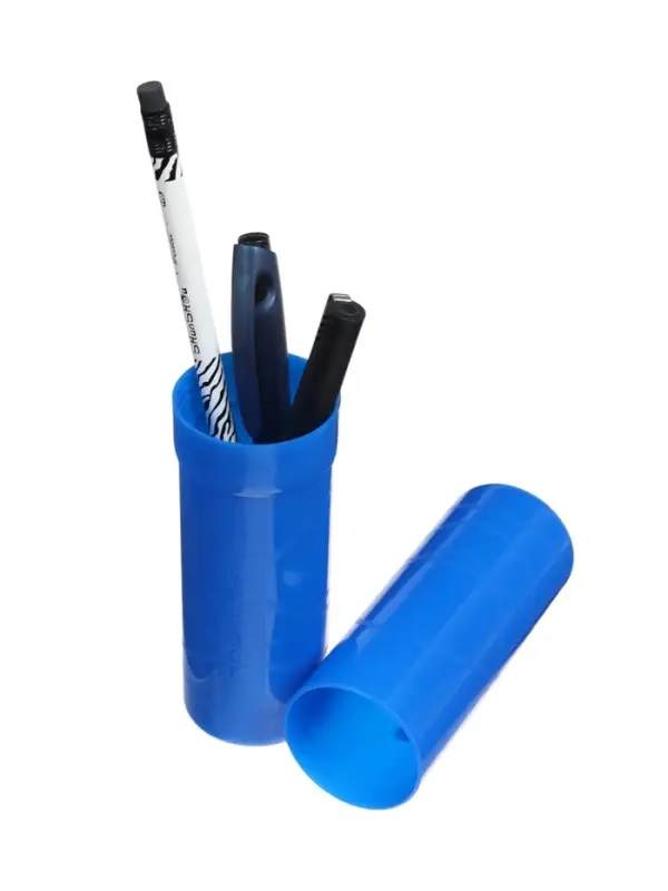 Пенал - тубус Calligrata, 40&times;195 мм, пластиковый, синий