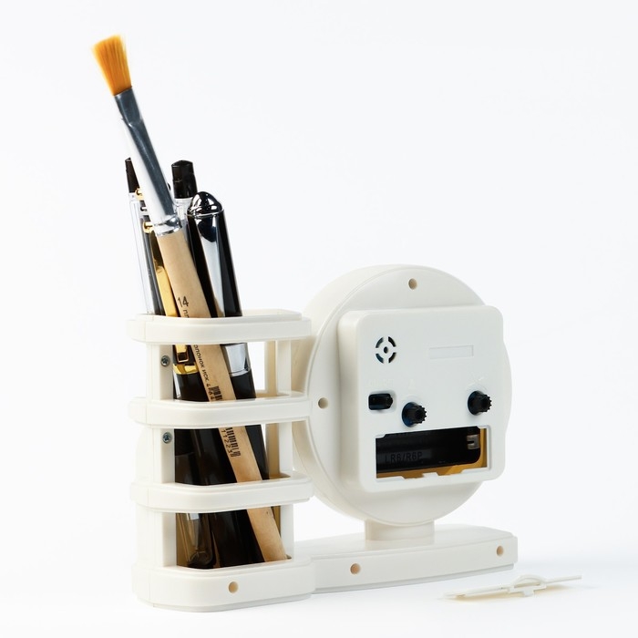 Часы настольные - органайзер для канцелярии Часы настольные - органайзер для канцелярии "Минима", циферблат d-10 см, 15 х 5 х 11 см