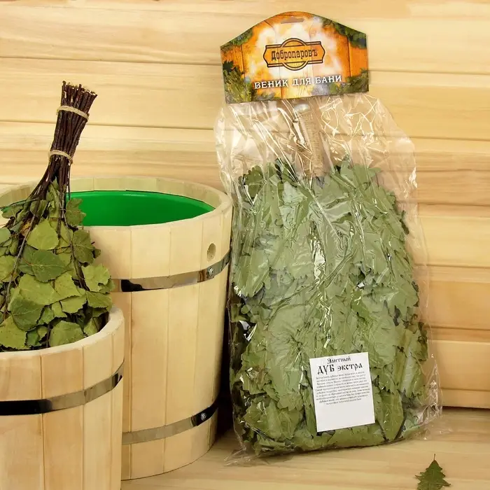 Веник для бани &laquo;Элитный&raquo;, дубовый, 55 см, с обмотанной ручкой, &laquo;Добропаровъ&raquo;