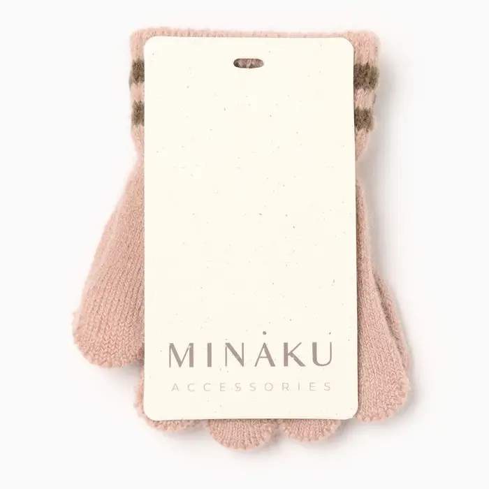 Перчатки детские MINAKU, цвет пыльно-розовый, 13 см