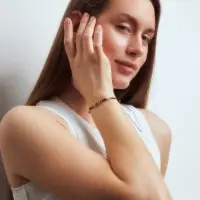 Браслет &laquo;Солнце&raquo; на нити, чёрный в золоте, L=6 см