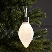 Ёлочный шар &laquo;Снежный шар&raquo;, 7&times;14 см, 1 LED, от батареек LR44&times;3, свечение тёплое белое