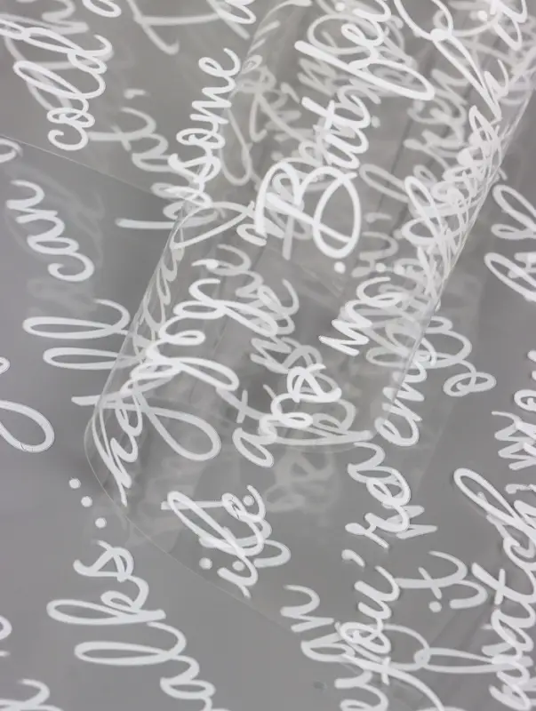 Пленка прозрачная с рисунком «Письмо по диагонали» Белое 0.7×8.2±5%м