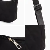 Сумка женская багет на молнии, 30&times;10&times;19 см, чёрная