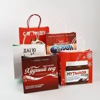 Набор пакетов подарочных &laquo;Новогодний праздник&raquo; 5 шт., 22&times;22&times;11 см