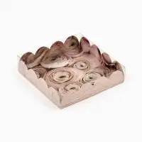 Коробка для печенья, кондитерская упаковка с пластиковой крышкой, &laquo;Цветы&raquo;, 13&times;13&times;3 см